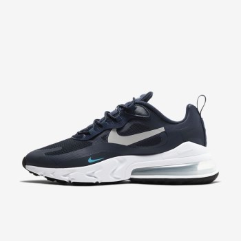 Nike Air Max 270 React - Férfi Utcai Cipő - Obszidián/Kék/Fehér/Világos Szürke